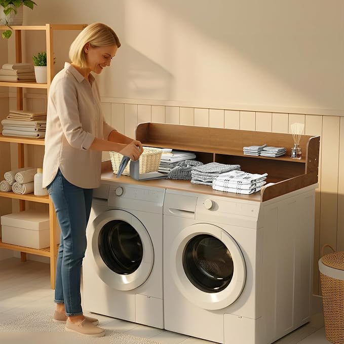 Fabuday 2-Tier Wood Washer Dryer Countertop - Image 3