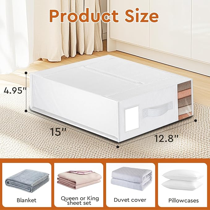 6 Pack Bed Sheet Closet Organizers and Storage, Sturdy Foldable Storage - Image 2