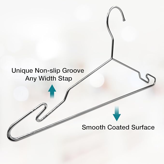 Heavy Duty Metal Hangers with Unique Hook Design Durable & Sturdy Coat Hangers - Image 5