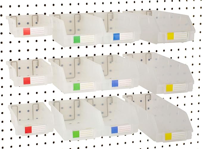 Pegboard Bins - Set of 12, Accessories, Attachments, Garage Storage, Craft Room by RightArrange