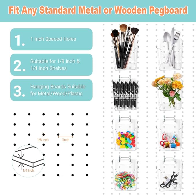 8 Pack Large Pegboard Bins - Image 4