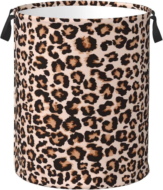 Cheetah Leopard Print Animal Skin Laundry Hamper Bag by Unknown