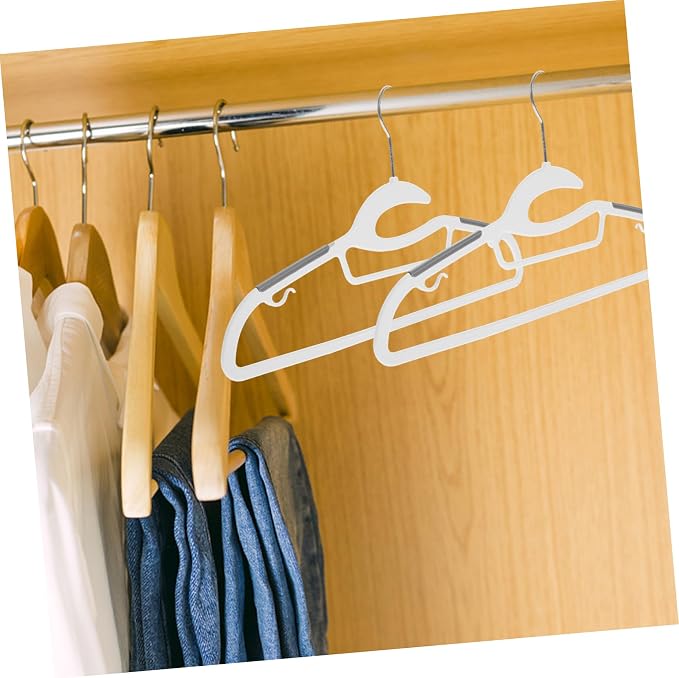 Sosoport 10pcs Extra Wide Non Slip Plastic Hangers - Image 7