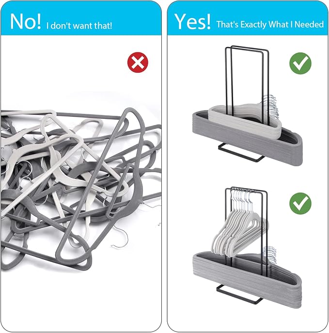 Hanger Organizer Stacker, Storage Rack Holds up to 58 Velvet Hangers - Image 2