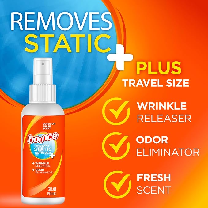 Bounce Anti Static Spray, 3 in 1 Instant Anti Static Spray & Instant Wrinkle - Image 2
