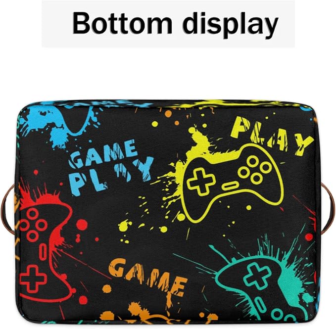Boys Storage Basket for Kids Video Game Rectangular Collapsible Bin - Image 6