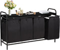 4 Section Laundry Hamper with Shelf, Laundry Basket Organizer with 4 Pull-Out by Azaeahom