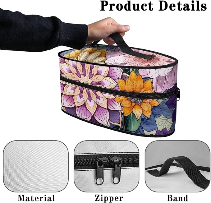 Floral Iron Portable Storage Bag Fits - Image 5