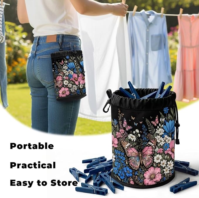 Floral Butterfly Clothespin Holder - Image 5