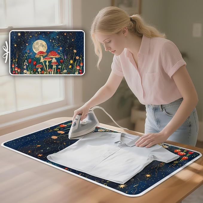 Mushroom Moon Pattern Ironing Mat Portable Ironing Pad - Image 2