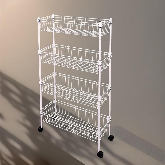 NSF white 4-layer storage rack, refrigerator crevice rack, washing machine by GUANGFOSHUN