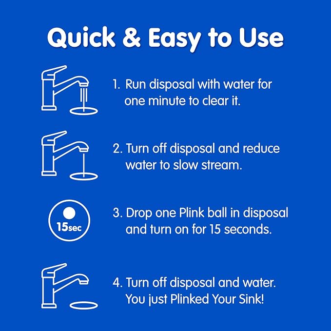 Plink Garbage Disposer Cleaner, Freshener & Odor Removing Balls, Washes Away - Image 3