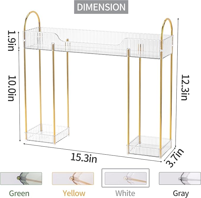 YCIA&DONE Bathroom Countertop Organizer Over The Faucet, Narrow Counter - Image 2