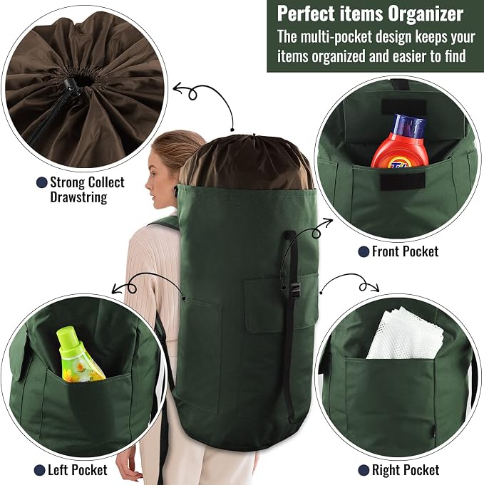 Laundry Bag Backpack, 125L Extra Large Laundry Backpack - Image 4
