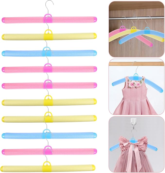 SUPVOX 10pcs Colorful Plastic Clothes Hangers - Image 9