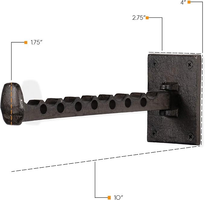 Rustic State Clout Cast Iron Clothes Hanger Folding Coat Rack Laundry Bar - Image 6