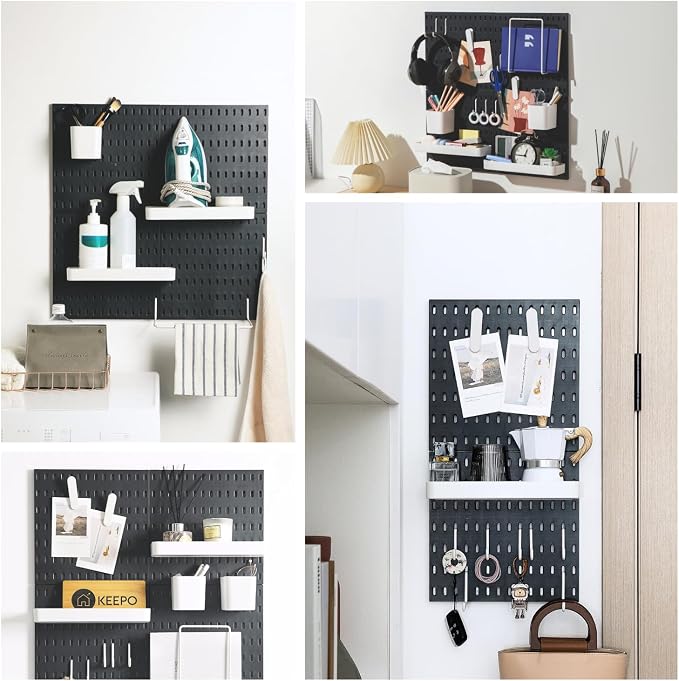 Keepo Peg Board Wall Organizer – Plastic Pegboard Panels, Modular Peg Board - Image 9