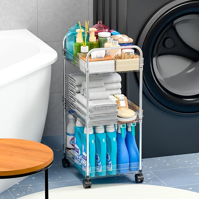 Yieach 3 Tiered Rolling Utility Cart on Wheels - Image 8
