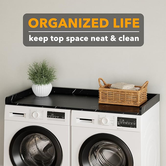 SpaceAid Washer Dryer Countertop, Laundry Wood Shelf Topper - Image 5