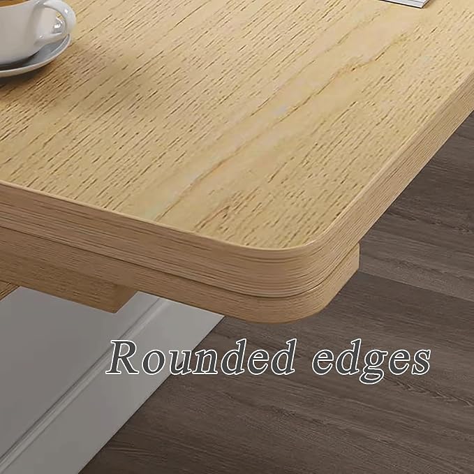 Wall-Mounted Folding Drop-Leaf Table Wood Floating Shelf Computer Desk - Image 3