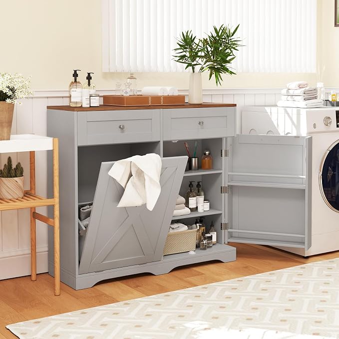 LOKO Tilt Out Trash Can Cabinet, Kitchen Island - Image 4