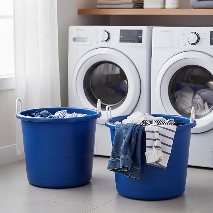 HOMZ 2-Pack Utility Tub, Large Plastic Storage Bucket - Image 10