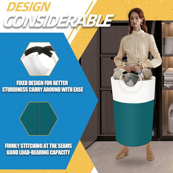 125L Laundry Basket, Collapsible Laundry Hamper - Image 5