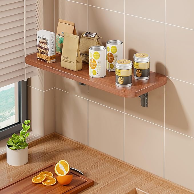 Wall Mounted Folding Table Desk Kitchen Dining Table Floating Foldable Table by Unknown