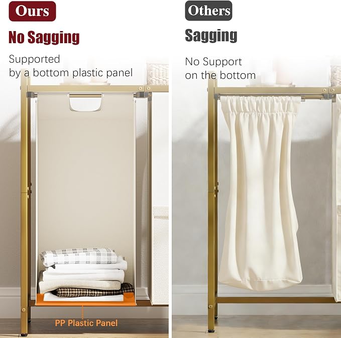 Laundry Hamper, double Laundry Basket, Laundry Sorter - Image 6