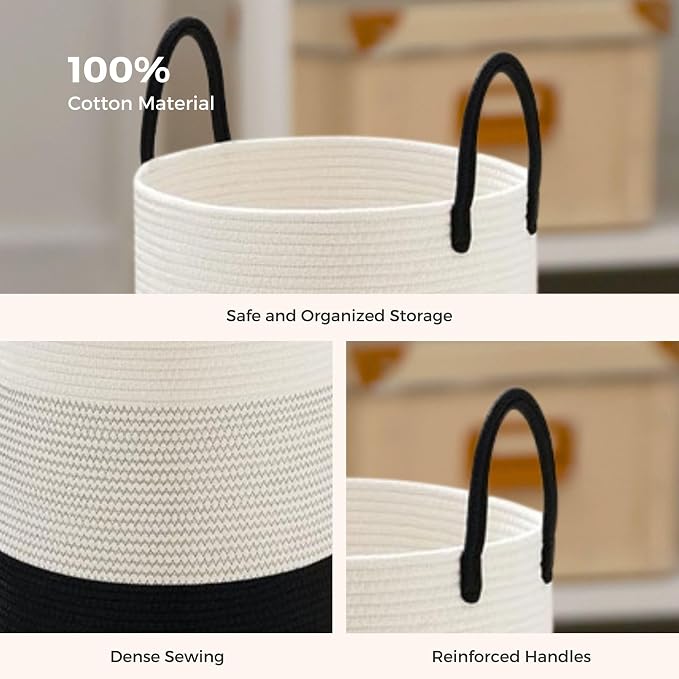 Maxona Laundry Basket with Handles White - Image 6