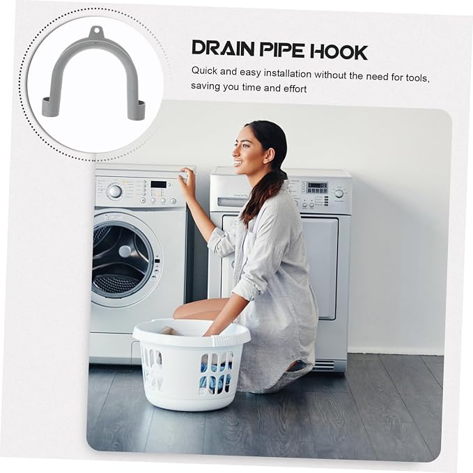 Utility Hooks for Washer Machine Drain Hose Clip U-shape Hose Holder Washing - Image 7