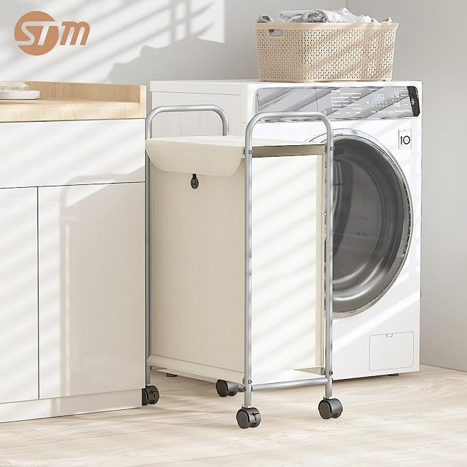 STORAGE MANIAC Rolling Laundry Hamper, Laundry Basket - Image 7