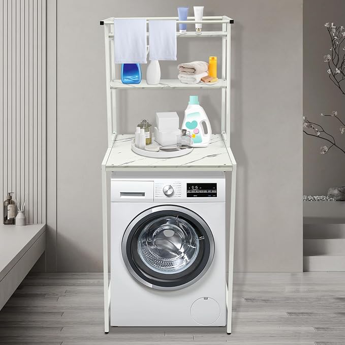 Over The Washer and Dryer Storage Shelf, 3-Tier Laundry Organizer - Image 2