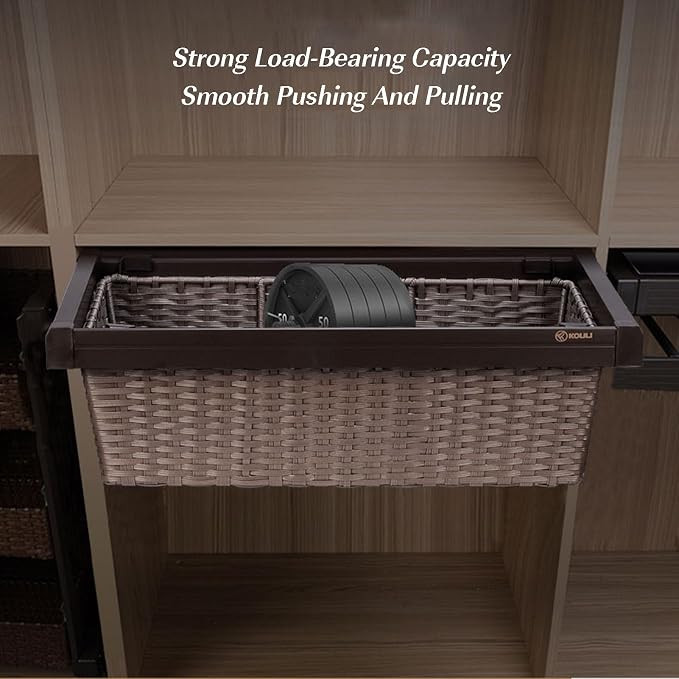 Pull Out Drawer Organizer Containers, Slide Out Pantry Shelves, Rattan - Image 6