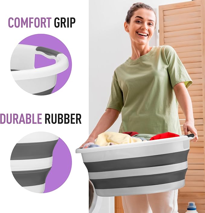 Collapsible Laundry Basket Holder, Clothing Storage, Picnic Collapsible Bin - Image 4