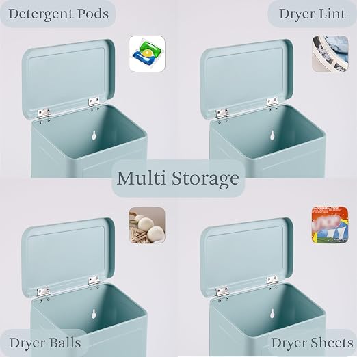 Magnetic Lint Bin for Laundry Room, Metal Trash Can - Image 5