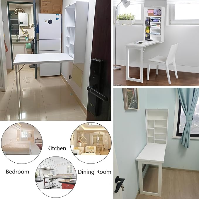 Space Saving Wall Mounted Folding Table, Wall Mounted Desk, Folding Wall Desk - Image 6