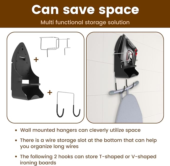 Iron Board Hanger Wall Mounted, Iron and Ironing Board Storage Organizer - Image 4