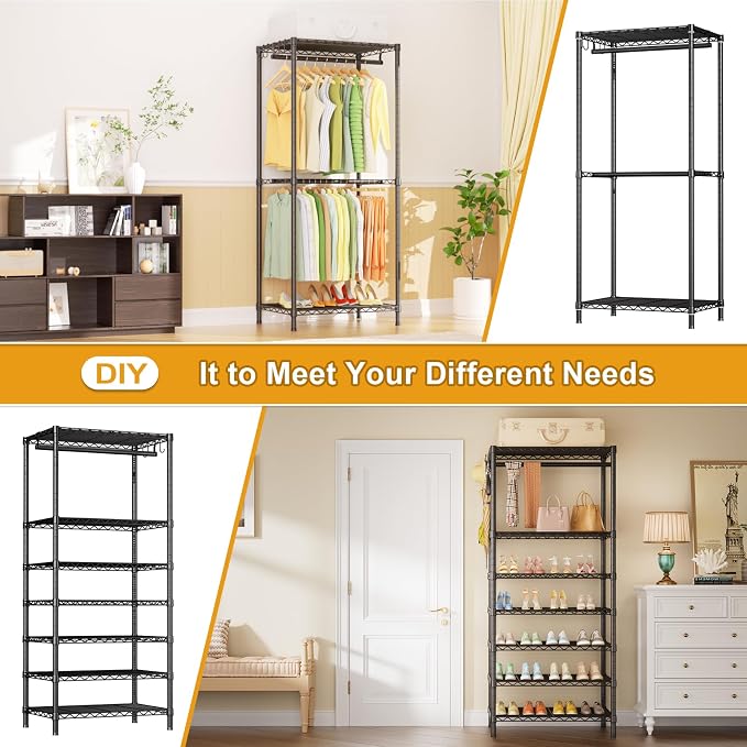 Ulif E13C Heavy Duty Closet Organizer System，Freestanding Clothing Racks - Image 5
