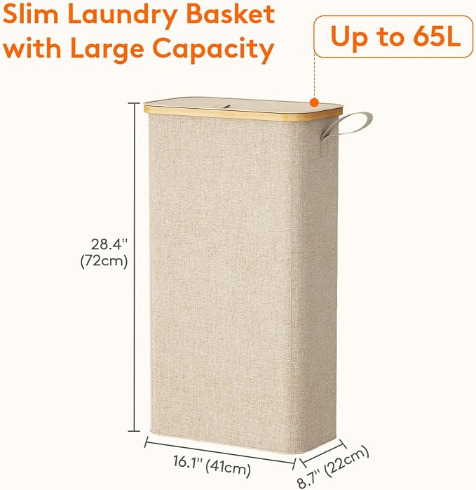 Lifewit 65L Slim Laundry Hamper - Image 3