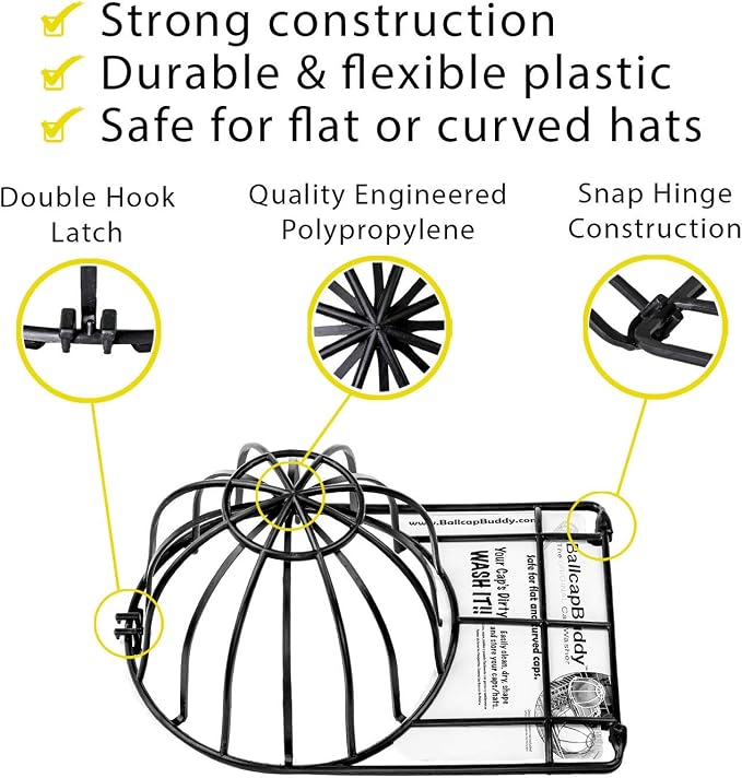 BallcapBuddy Hat Washer for Washing Machine, Cap Washer, Baseball Cap Washers - Image 2