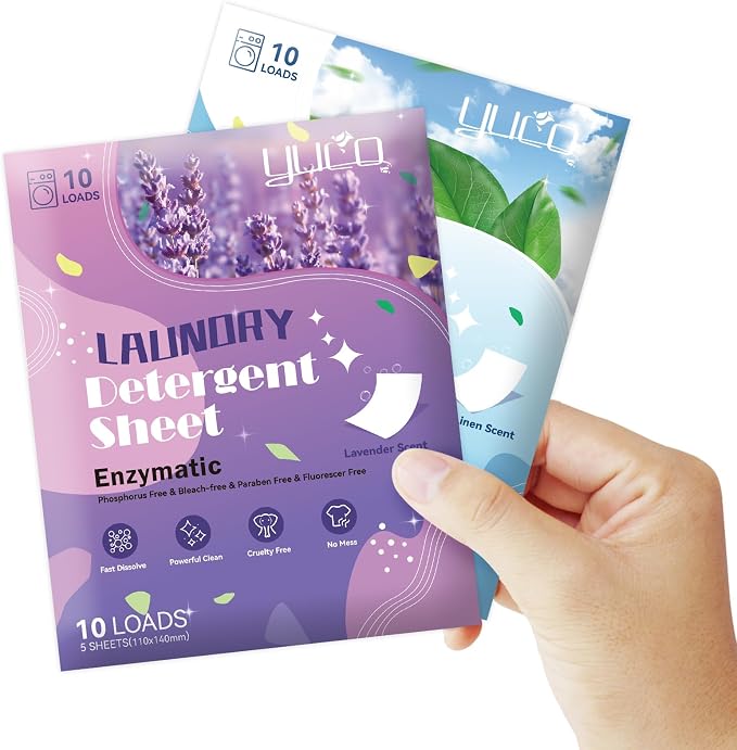 YUCO Travel Pack Laundry Detergent Sheets 2 Pack of 5 Sheet by YUCO