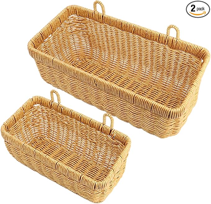 AceList Wall Hanging Basket, Boho Style Hand-Woven Hanging Storage Baskets by AceList
