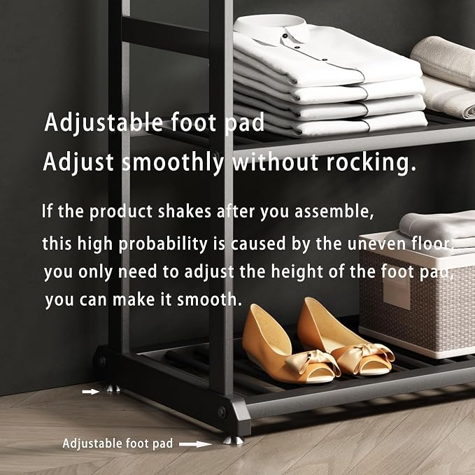 Freestanding Clothing Rack, Metal Garment Rack - Image 8