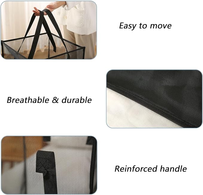 4 Pack Popup Laundry Hamper, Small Collapsible Mesh Laundry Baskets Dirty - Image 3