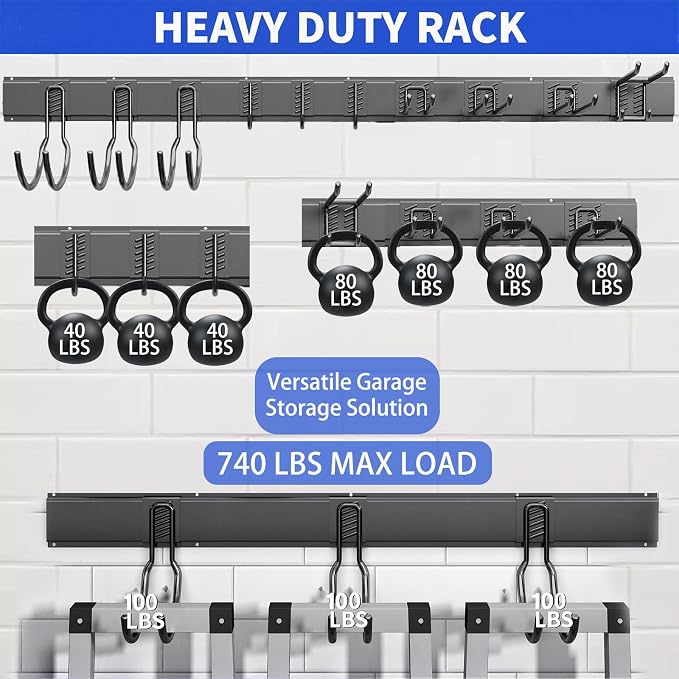 Shed Tool Organizer Wall Mount, 64inch Heavy Duty Garden Tool organizer Storage - Image 3