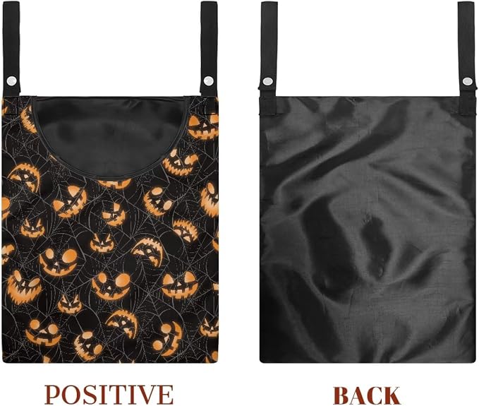 Jack-O'-Lantern Clothespin Bag Holder Large Capacity Pin Collector Bag - Image 7