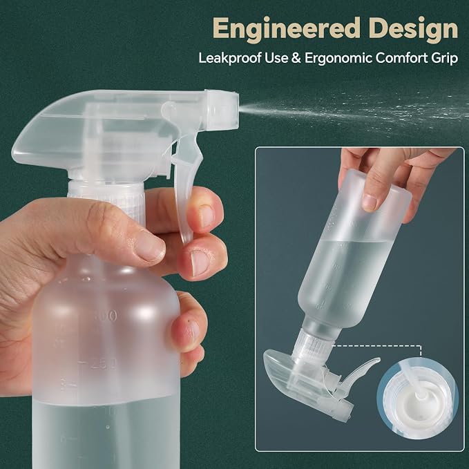 Leakproof Spray Bottles, Adjustable Fine Mist & Jet Stream Nozzle, Premium - Image 4