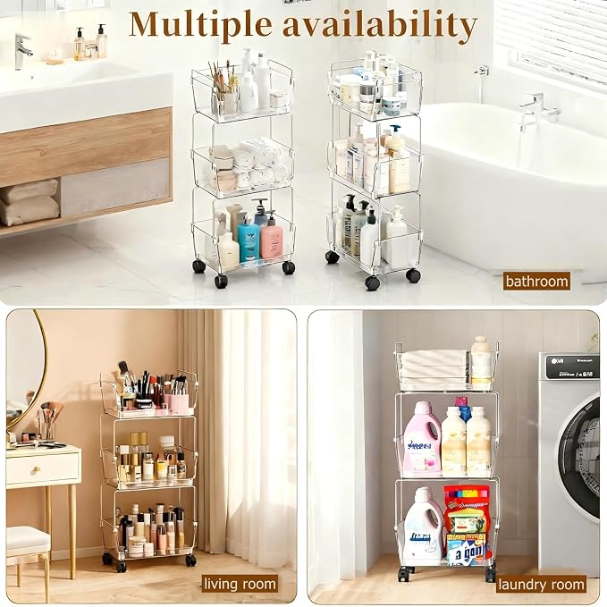 YCIA&DONE 3 Tier Rolling Storage Cart - Image 7