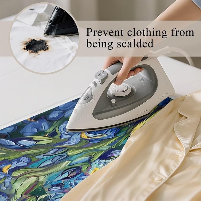 Ironing Mat Iris Flower Orange Cat Print Portable Ironing Pad - Image 3